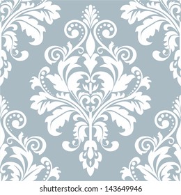 Wallpaper In The Style Of Baroque. A Seamless Vector Background. Damask Floral Pattern.