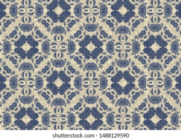 Wallpaper in the style of Baroque. Seamless vector background. White and blue floral ornament. Graphic pattern for fabric, wallpaper, packaging. Ornate Damask flower ornament