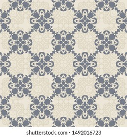 Wallpaper in the style of Baroque. Seamless vector background. White and black floral ornament. Graphic pattern for fabric, wallpaper, packaging. Ornate Damask flower ornament