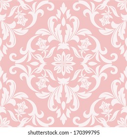 Wallpaper in the style of Baroque. A seamless vector background. Damask floral pattern.