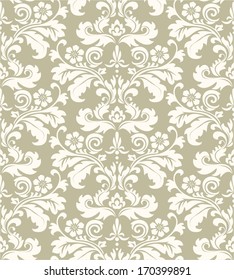 Wallpaper in the style of Baroque. A seamless vector background.