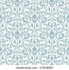 Wallpaper in the style of Baroque. A seamless vector background. Damask floral pattern