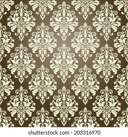 Wallpaper in the style of Baroque. A seamless vector background.