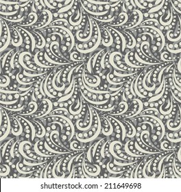 Wallpaper in the style of Baroque. A seamless vector background. Floral pattern.