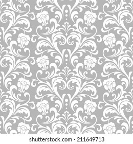 Wallpaper in the style of Baroque. A seamless vector background. Floral pattern.