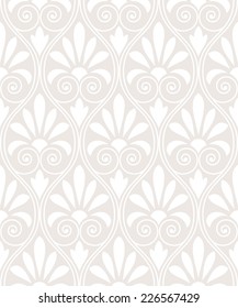 Wallpaper in the style of Baroque. A seamless vector background. Beige and white texture.