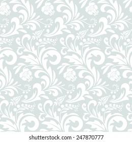 Wallpaper in the style of Baroque. A seamless vector background. Damask floral pattern.