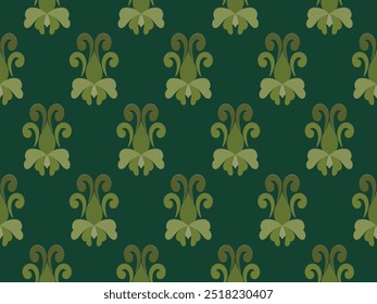 Wallpaper in the style of Baroque. Seamless vector background. Colored floral ornament. Graphic pattern for fabric, wallpaper, packaging. Ornate Damask flower ornament