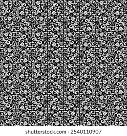 Wallpaper in the style of Baroque. Seamless vector background. White and black floral ornament. Graphic pattern for fabric, wallpaper, packaging. Ornate Damask flower ornament.