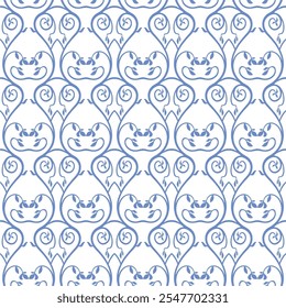 Wallpaper in the style of Baroque. A seamless vector background. sky and white texture