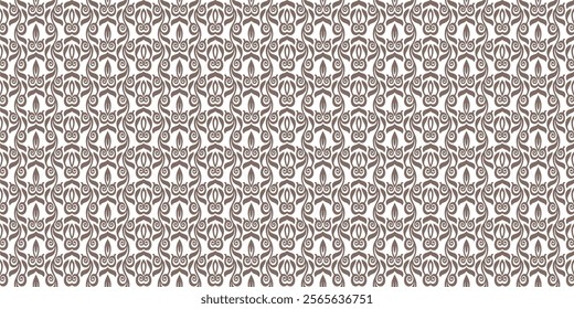 Wallpaper in the style of Baroque. Seamless vector background. White and beige floral ornament. Graphic pattern for fabric, wallpaper, packaging. Ornate Damask flower ornament