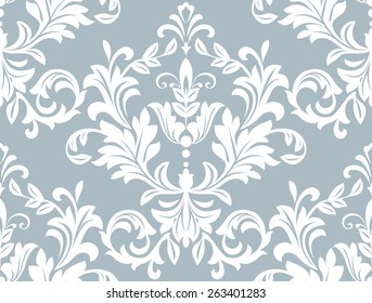 Wallpaper in the style of Baroque. A seamless vector background. Damask floral pattern. Floral ornament