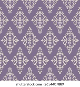Wallpaper in the style of Baroque. Seamless vector background. White and grey floral ornament. Graphic pattern for fabric, wallpaper, packaging. Ornate Damask flower ornament.