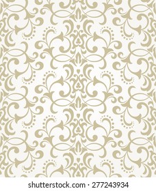 Wallpaper in the style of Baroque. A seamless vector background. 