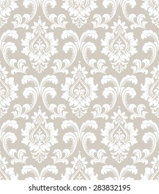 Wallpaper in the style of Baroque. A seamless vector background. Floral ornament.