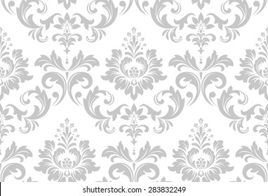 Papel de parede no estilo barroco. Um fundo de vetor sem costura. Ornamento floral.