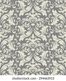 Wallpaper in the style of Baroque. A seamless vector background. Floral ornament.
