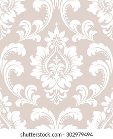 Wallpaper in the style of Baroque. A seamless vector background. 