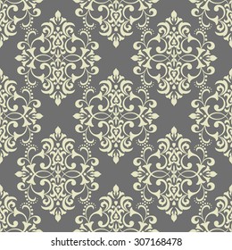 Wallpaper in the style of Baroque. A seamless vector background. Floral ornament.