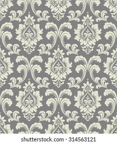 Wallpaper in the style of Baroque. A seamless vector background. Floral ornament