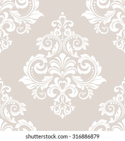 Wallpaper in the style of Baroque. A seamless vector background