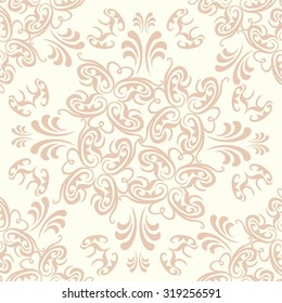 Wallpaper in the style of Baroque. A seamless vector background.