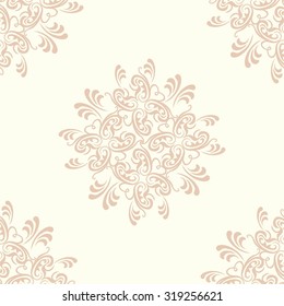 Wallpaper in the style of Baroque. A seamless vector background.