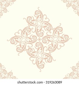 Wallpaper in the style of Baroque. A seamless vector background.