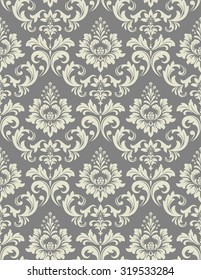 Wallpaper in the style of Baroque. A seamless vector background. Floral ornament.