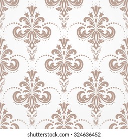 Wallpaper in the style of Baroque. Seamless vector background. Damask floral pattern.