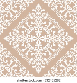 Wallpaper in the style of Baroque. A seamless vector background. Floral ornament.