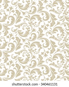 Wallpaper in the style of Baroque. A seamless vector background. Floral ornament