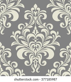 Wallpaper in the style of Baroque. A seamless vector background. Floral ornament.