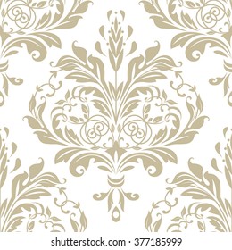 Wallpaper in the style of Baroque. A seamless vector background. Floral ornament