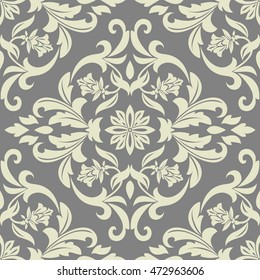 Wallpaper in the style of Baroque. A seamless vector background. Floral ornament.