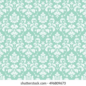 Wallpaper in the style of Baroque. Seamless vector background. Damask floral pattern.