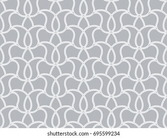 Wallpaper in the style of Baroque. A seamless vector background. Gray and white texture. Floral ornament. Graphic vector pattern.