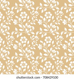 Wallpaper in the style of Baroque. A seamless vector background. Damask floral pattern. Floral graphic ornament. Beige and white pattern.