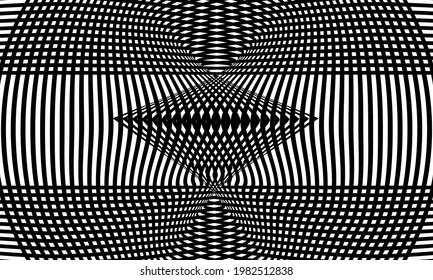 wallpaper in the style of op-art black and white optical illusion with lattice patterns