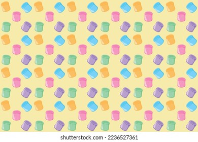 diseño de ilustración de malvavisco dulce de papel de pared con varios sabores