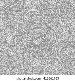 Wallpaper textile seamless paisley pattern. Paisley mehndi ethnic tattoo henna doodle vector elements.