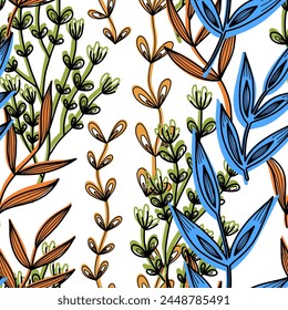 wallpaper textile vector handdrawn floral pattern 