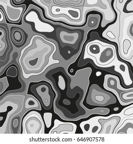 Wallpaper with a texture of marble. Backdrop with a monochrome color texture of watercolors. Abstract modern marbled background with black and white gradient of ink. Vector.