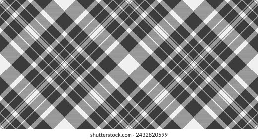 Tapeten Textur Plaid Hintergrund, sanfte nahtlose Stoff Muster. Kratzer Schotten Textil Vektor Check in grau und weiß.