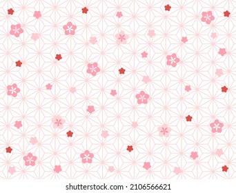 It is a wallpaper that combines Japanese patterns and flowers.