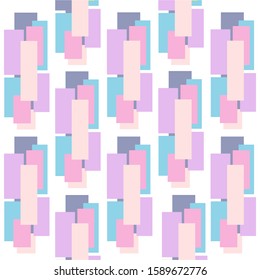 A wallpaper that has dark gray, light blue, cream, pink and purple. Arranged from several rectangles arranged stacked.