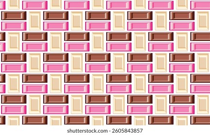 Wallpaper with three colors of chocolate ,Happy Valentine's Day background