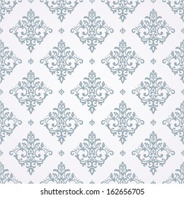 Wallpaper  and tile in the style of Baroque. A seamless vector background. Green and white texture.