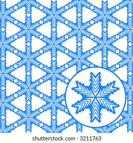 Wallpaper of tiling snowflake papercut pattern
