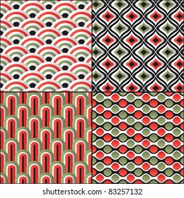  Wallpaper traditional seamless pattern asian set  Japanese oriental